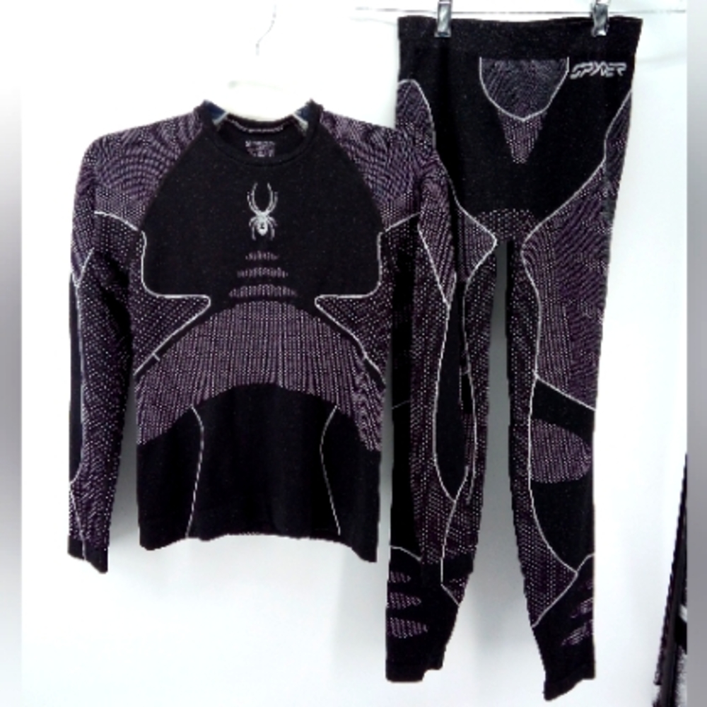 SPYDER SEAMLESS COMPRESSION TOP BOTTOM M/L Kids Boys Children Base Layer Set